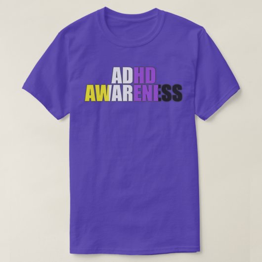 Nonbinary ADHD Bewustheid Klassieke TShirt (Design voorkant)
