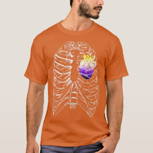 Nonbinary anatomic Heart Ribcage NB Enby Pride H T-shirt
