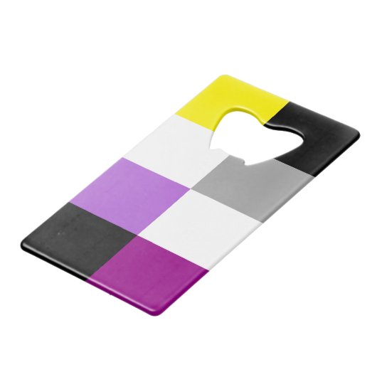 Nonbinary Asexual Dual Pride Flag Kredietkaart Flessenopener (Voorkant Gekanteld)
