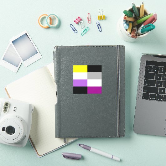 Nonbinary Asexual Dual Pride Flag Laptop Sticker (iPad Cover)