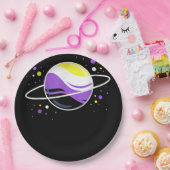 Nonbinary Buitenspatie Planet Nonbinary Pride Papieren Bordje (Feest)