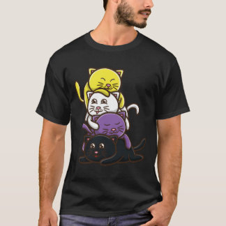 Nonbinary Cat Nonbinary Pride T-shirt