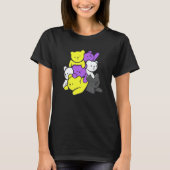 Nonbinary Cute Bears Nonbinary Flag Nonbinary Prid T-shirt (Voorkant)