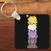 Nonbinary de Kikkers van de Vlag subtiel Enby Prid Sleutelhanger (Voorkant)