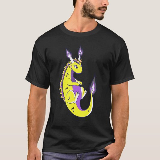 Nonbinary dragon LGBTQ Nonbinary Pride Genderqueer T-shirt (Voorkant)