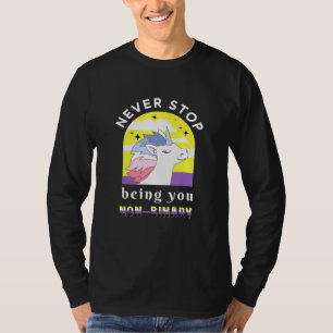 Nonbinary Eenhoorn Enby Genderqueer Niet Binair T-shirt