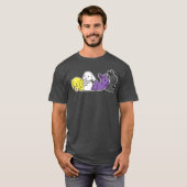 Nonbinary Flag Bunny Design for proud Enbys friend T-shirt (Voorkant volledig)