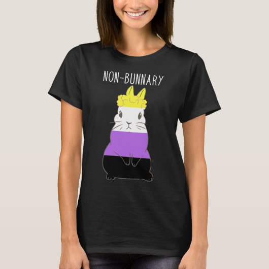 Nonbinary Flag Bunny Nonbinary Pride LGBTQ Geslach T-shirt (Voorkant)