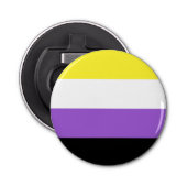 Nonbinary Flag LGBT Flesopener Button Flesopener (Voorkant)