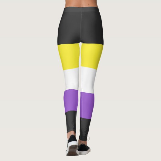 Nonbinary Flag Rainbow Pride Leggings (Achterkant)