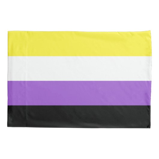 Nonbinary Flag Standaard Kussen Hoesje Kussensloop (Achterkant)