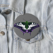 Nonbinary Genderqueer Pride Swallowtail Butterfly Ronde Button 4,0 Cm (In situ)