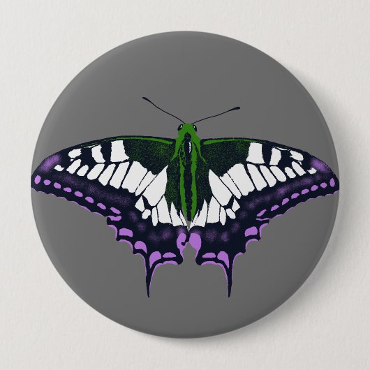 Nonbinary Genderqueer Pride Swallowtail Butterfly Ronde Button 4,0 Cm (Voorkant)