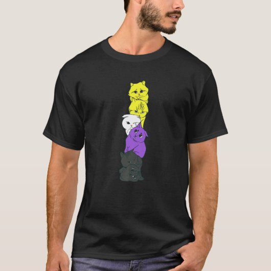 Nonbinary katten Pride Nonbinary de Kleuren van de T-shirt (Voorkant)