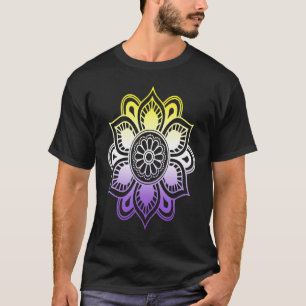 Nonbinary LGBTQ Subtle Yoga Mandala Enby NB LGBT T-shirt