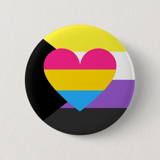 Nonbinary Panromantic Demisexual Pride Button (Voorkant)