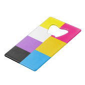 Nonbinary Pansexual Dual Pride Flag Kredietkaart Flessenopener (Voorkant Gekanteld)