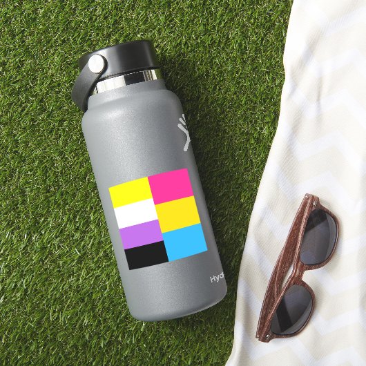 Nonbinary Pansexual Dual Pride Flag Laptop Sticker (HydroFlask Insitu)