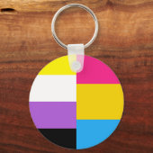 Nonbinary Pansexual Dual Pride Flag Sleutelhanger (Voorkant)