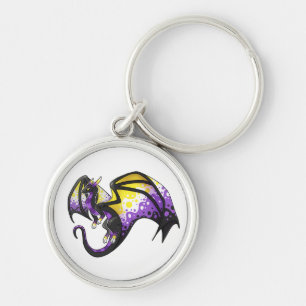 Nonbinary Pride Dragon Sleutelhanger