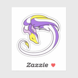 Nonbinary Pride Dragon Sticker