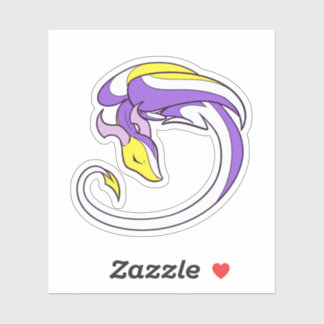 Nonbinary Pride Dragon Sticker
