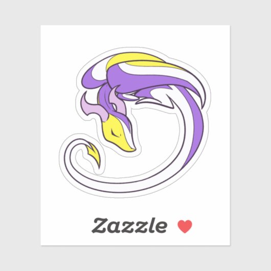 Nonbinary Pride Dragon Sticker (Vel)