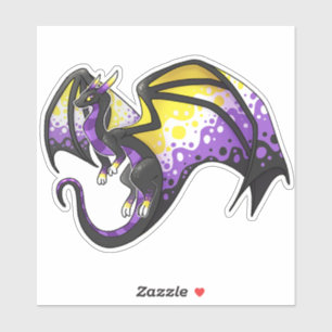 Nonbinary Pride Dragon Sticker