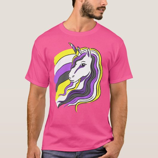 Nonbinary Pride Eenhoorn Nonbinary Flag LGBTQ Non  T-shirt (Voorkant)