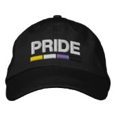 Nonbinary Pride Embroided Baseball Pet (Voorkant)