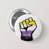 Nonbinary Pride Fist Ronde Button 5,7 Cm (Voorkant /achterkant)
