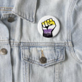 Nonbinary Pride Fist Ronde Button 5,7 Cm (In situ)