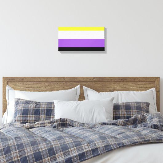 Nonbinary Pride Flag Canvas Afdruk (Insitu (Slaapkamer))
