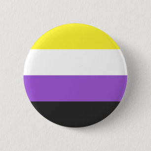 Nonbinary Pride Flag Classic Round Sticker Ronde Button 5,7 Cm