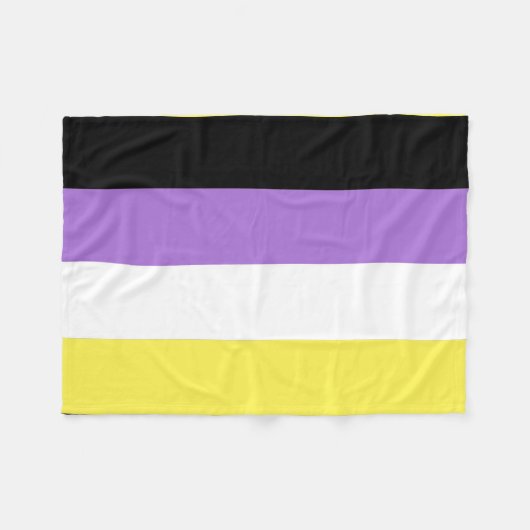 Nonbinary Pride Flag Fleece Deken (Voorkant (Horizontaal))