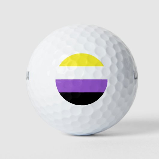 Nonbinary Pride Flag Golfballen (Voorkant)