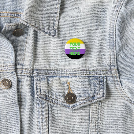 Nonbinary pride flag knoop ronde button 3,2 cm (In situ)