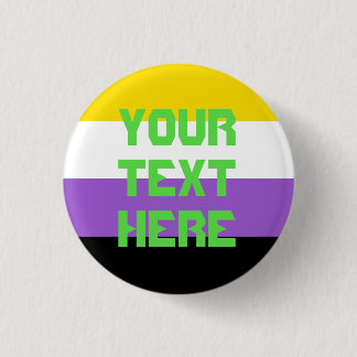 Nonbinary pride flag knoop ronde button 3,2 cm