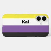 Nonbinary Pride Flag Name of Monogram Case-Mate iPhone Case (Achterkant (horizontaal))