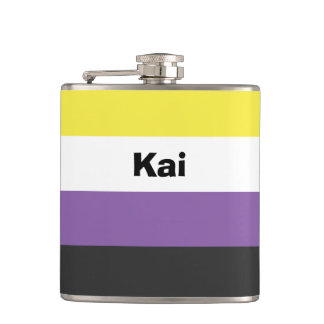 Nonbinary Pride Flag Name of Monogram Heupfles