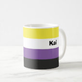 Nonbinary Pride Flag Name of Monogram Koffiemok (Voorkant rechts)
