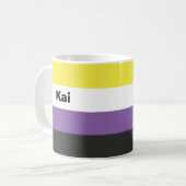 Nonbinary Pride Flag Name of Monogram Koffiemok (Voorkant links)