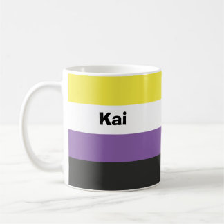 Nonbinary Pride Flag Name of Monogram Koffiemok