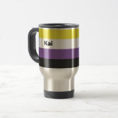Nonbinary Pride Flag Name of Monogram Reisbeker (Voorkant links)