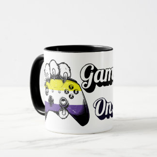 Nonbinary Pride Game On Tiger Paw Controller Mug Mok