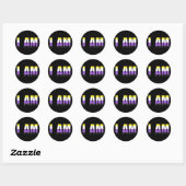 NonBinary Pride I AM Classic Ronde Sticker (Vel)