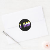 NonBinary Pride I AM Classic Ronde Sticker (Envelop)