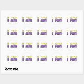 NonBinary Pride I AM witte achtergrond Ronde Sticker (Vel)