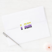 NonBinary Pride I AM witte achtergrond Ronde Sticker (Envelop)