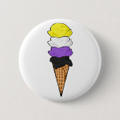 Nonbinary Pride Ice Cream Ronde Button 5,7 Cm (Voorkant)